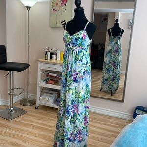 Cynthia Rowley Multicolor Floral Maxi Dress in White Base